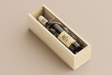 caixa aberta para vinho mockup