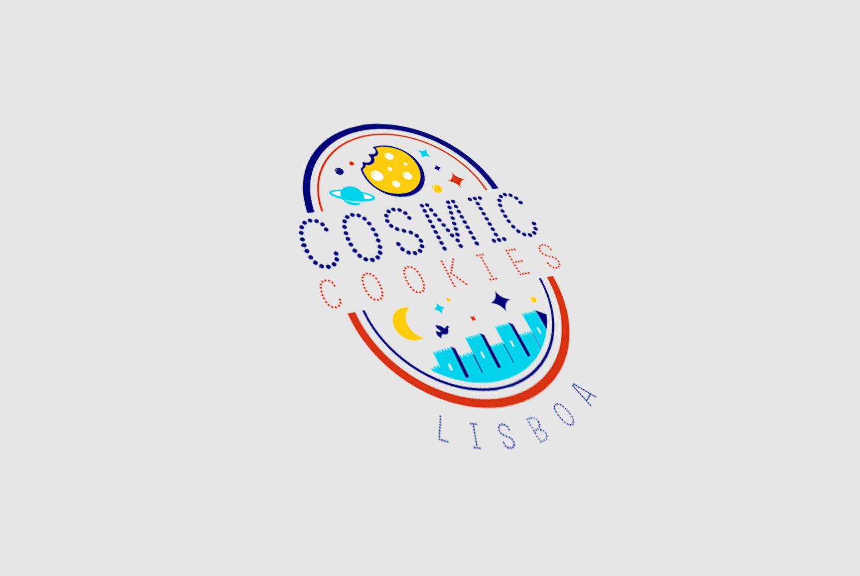 Identidade visual da marca Cosmic Cookies - Bolachas artesanais