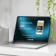 Mockup da landing page para Meta Ads apresentado em computador